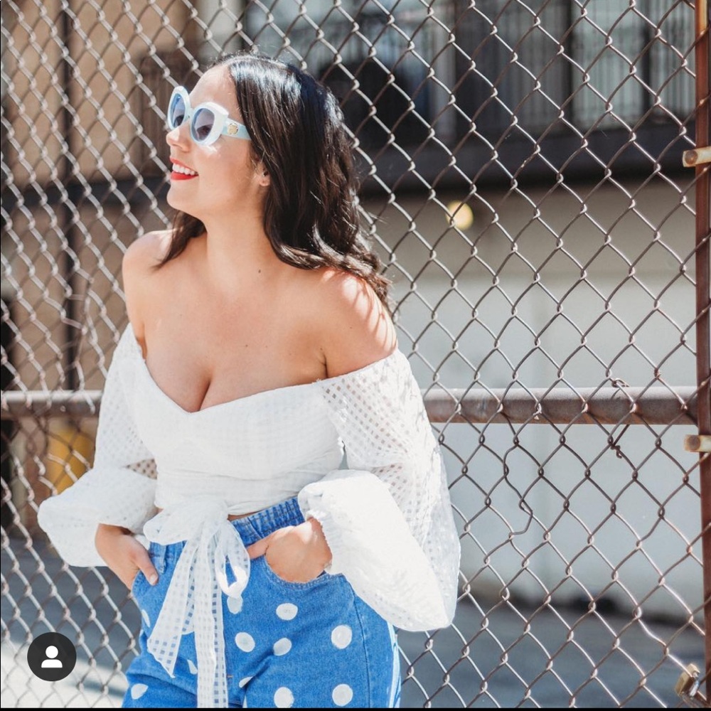 Balloon Sleeve Corset Blouse (Size M/L)